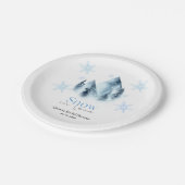 Schnee in Liebe Winter Schneeflocken Brause Pappteller (Schrägansicht)