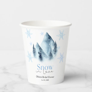 Schnee in Liebe Winter-Schneeflocken Brautparty Pappbecher