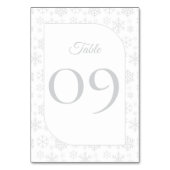 Schnee in Liebe Winterhochzeit Tischnummer (Vorderseite)