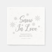 Schnee in Liebe Winterski Bachelorette Serviette (Vorderseite)