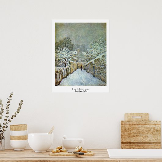 Schnee in Louveciennes von Alfred Sisley Poster (Küche)