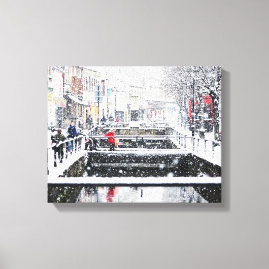 Schnee in Midsomer Norton Leinwanddruck (Vorderseite)