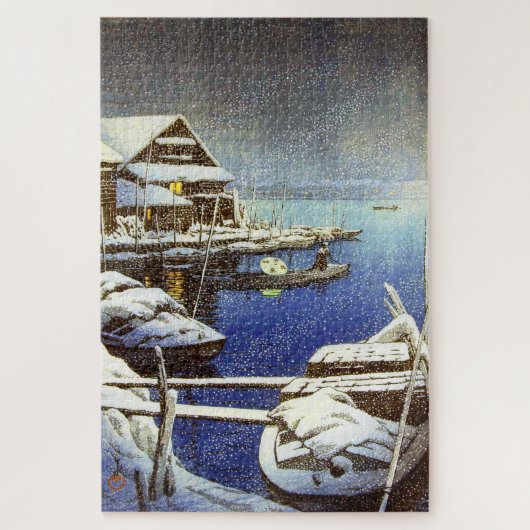 Schnee in Mukojima Kawase Hasui 1931 Puzzle (Vertikal)