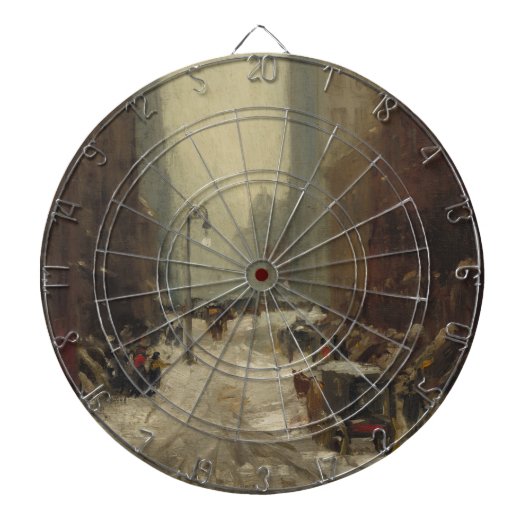 Schnee in New York City (Winter in NYC) Dartscheibe (vorne)