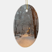 Schnee in Park Sibiu Keramik Ornament (Rechts)