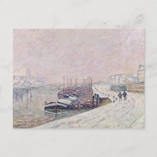Schnee in Rouen Postkarte (Vorderseite)