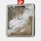 Schnee in Syrien Silbernes Ornament (Links)