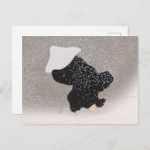 Schnee Japanischer Holzblock Druck Postkarte (Vorne/Hinten)