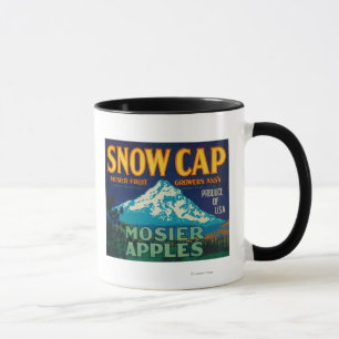 Schnee-Kappen-Apple-Kiste LabelMosier ODER Tasse