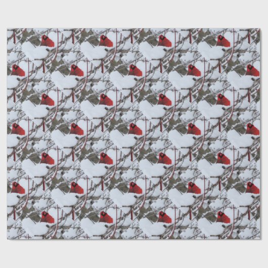 Schnee-Kardinal Geschenkpapier (Flach)