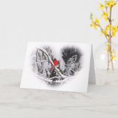 Schnee-Kardinal-Herz Karte (Gelbe Blume)