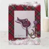 Schnee , kariert und Reitsport Medientasche Karte (Vorderseite)