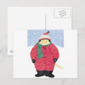 SCHNEE KATZE POSTKARTE (Vorne/Hinten)