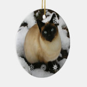 Schnee-Katzen-Verzierung Keramik Ornament (Rechts)