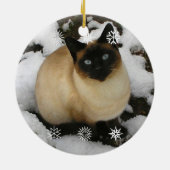 Schnee-Katzen-Verzierung Keramik Ornament (Hinten)