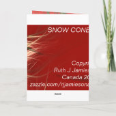 SCHNEE-KEGEL FEIERTAGSKARTE (Rückseite)