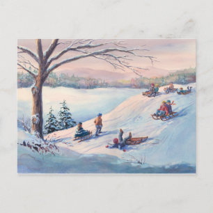 SCHNEE, KIDS & SCHNEE VON SHARON SHARPE POSTKARTE