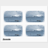 Schnee kommt herein (Weihnachten) Rechteckiger Aufkleber (Blatt)