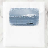 Schnee kommt herein (Weihnachten) Rechteckiger Aufkleber (Tasche)