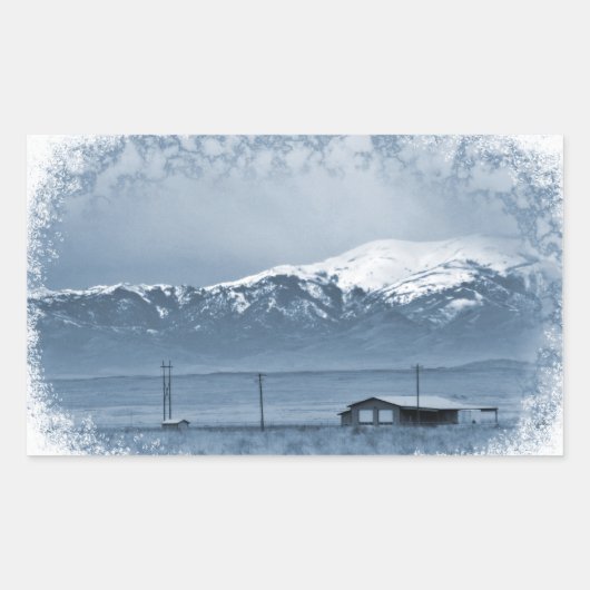 Schnee kommt herein (Weihnachten) Rechteckiger Aufkleber (Vorderseite)