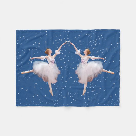 Schnee-Königin-Ballerina Fleecedecke (Vorderseite (Horizontal))