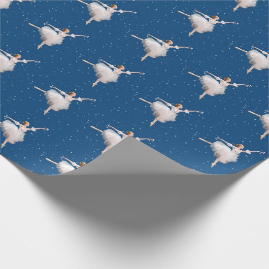 Schnee-Königin-Ballerina Geschenkpapier (Ecke)