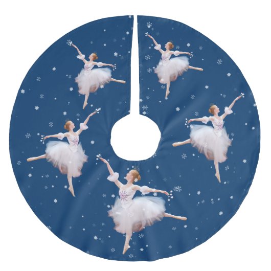 Schnee-Königin-Ballerina Polyester Weihnachtsbaumdecke (Vorderseite)