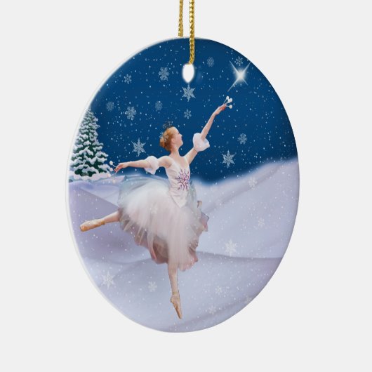 Schnee-Königin-Ballerina-Weihnachtsverzierung Keramik Ornament (Rechts)
