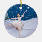 Schnee-Königin-Ballerina-Weihnachtsverzierung Keramik Ornament (Vorne)