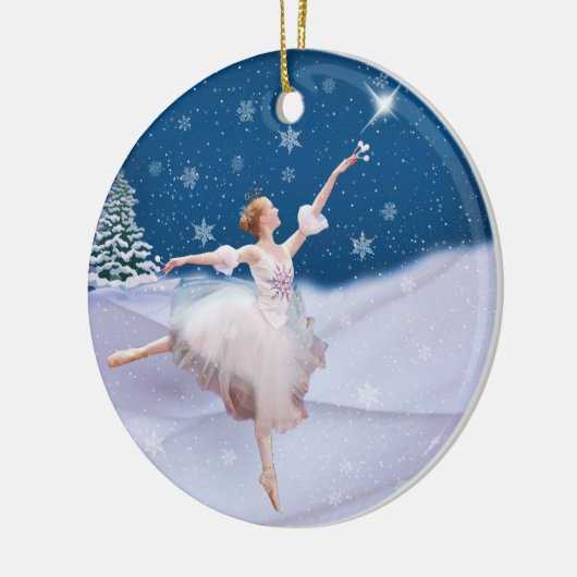 Schnee-Königin-Ballerina-Weihnachtsverzierung Keramik Ornament (Links)