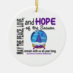Schnee-Kugel des Alzheimerkrankheit-Weihnachten3 Keramik Ornament