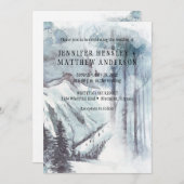 Schnee Landschaft Pine Trees Berge Hochzeiten | Einladung (Vorne/Hinten)