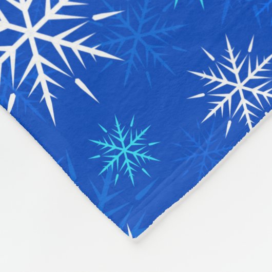 Schnee lassen, blaues Schneeflockenmuster Fleece B (Ecke)