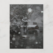 Schnee lassen feiertagspostkarte (Vorderseite)