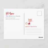 Schnee lassen - Niedliche Katze im Winter Postkarte (Rückseite)