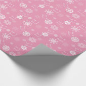 Schnee lassen - Party rosa Geschenkpapier (Ecke)