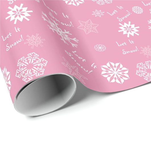 Schnee lassen - Party rosa Geschenkpapier (Rolleneckpunkt)