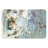 Schnee lassen - verschneit Hydrangea-Baum Magnet (Horizontal)