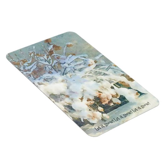 Schnee lassen - verschneit Hydrangea-Baum Magnet (Rechte Seite)