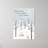 Schnee lassen - Winterflurries, Hirsch und Vogelsc Leinwanddruck (Vorderseite)