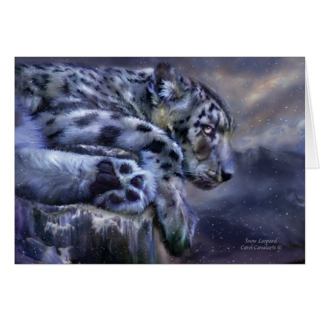 Schnee-Leopard ArtCard (Vorderseite (Horizontal))