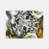 Schnee-Leopard-Babywatercolor-Kunst-Fleece-Decke Fleecedecke (Vorderseite (Horizontal))