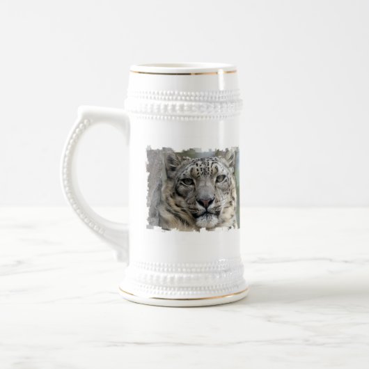 Schnee-Leopard-Bier Stein Bierglas (Links)