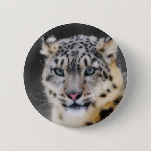 Schnee-Leopard Button (Vorderseite)