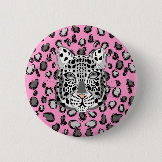 Schnee-Leopard Button (Vorderseite)