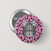 Schnee-Leopard Button (Vorne & Hinten)
