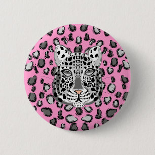 Schnee-Leopard Button