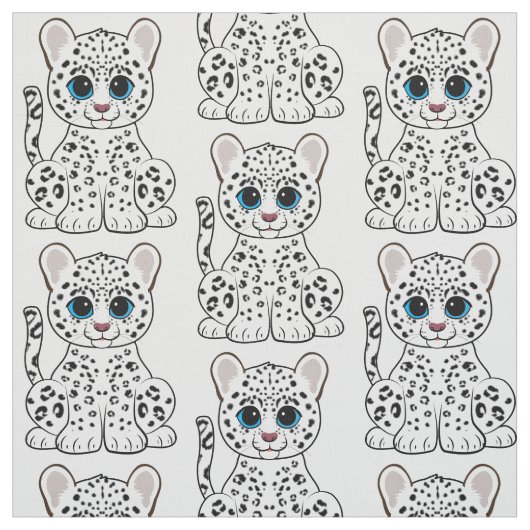 Schnee-Leopard CUB Stoff (Muster)