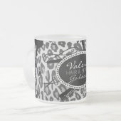 Schnee-Leopard-Druck-Haar u. Tasse der (Vorderseite Links)