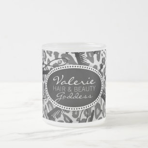 Schnee-Leopard-Druck-Haar u. Tasse der